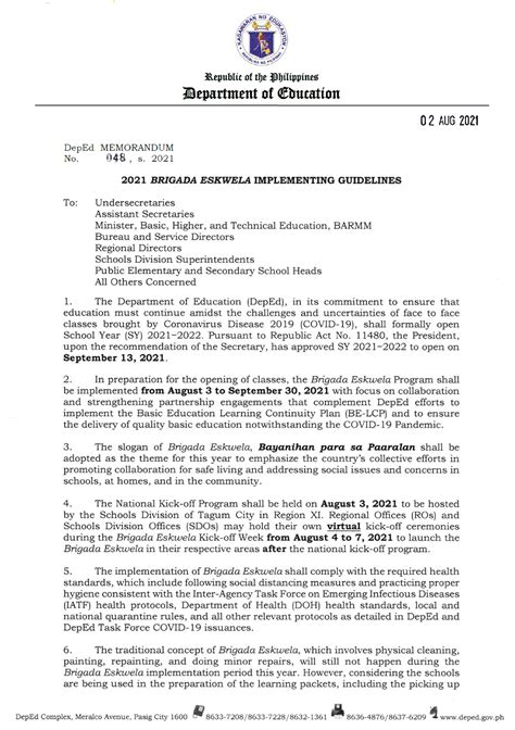 deped memo bohol|DM s2021 048 .